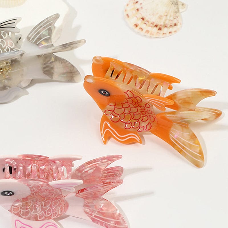 Large Orange Goldfish Hair Claw Clips | NueShiny