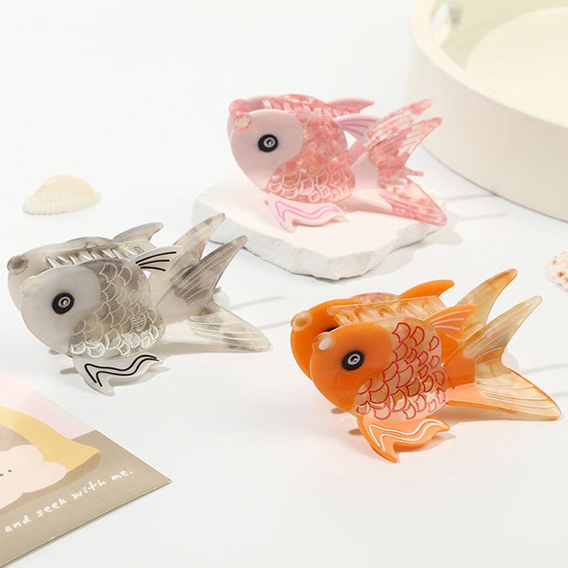 Large Pink Cartoon Goldfish Hair Claw Clips | NueShiny