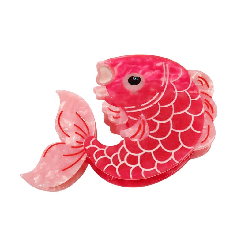 Large Red Jumping Koi Hair Claw Clips | NueShiny