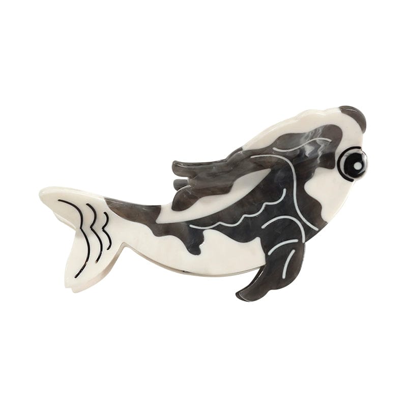 Large Black Cartoon Koi Fish Hair Claw Clips | NueShiny