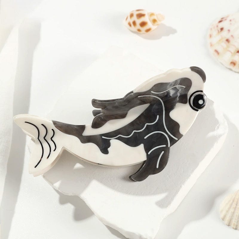 Large Black Cartoon Koi Fish Hair Claw Clips | NueShiny