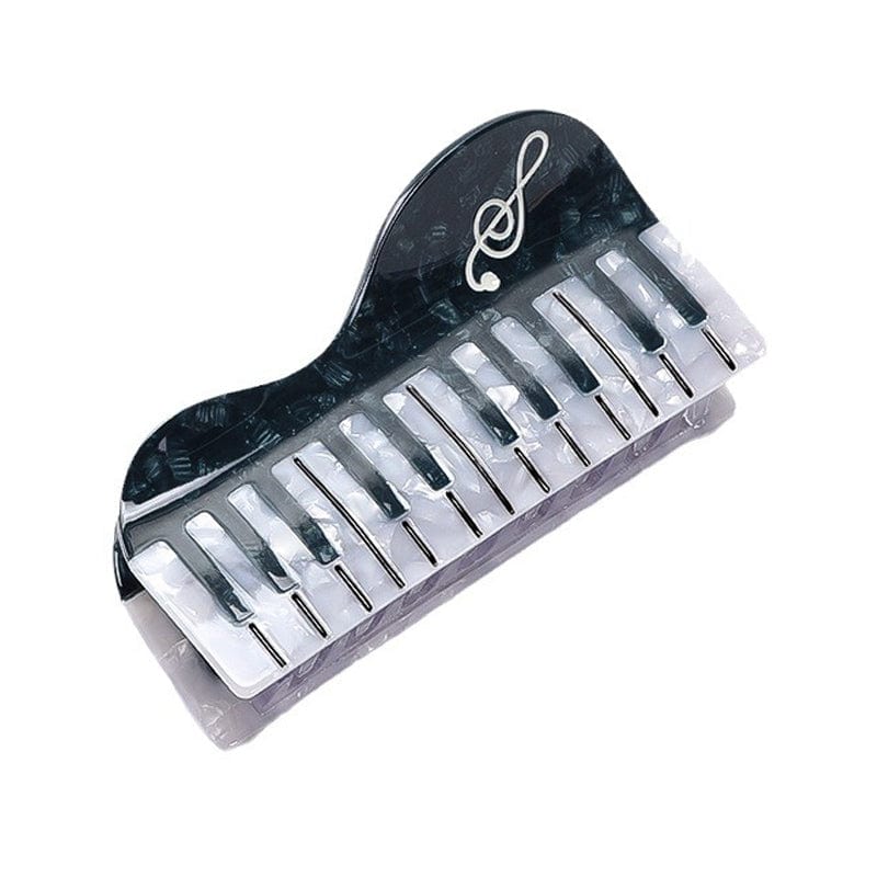 Medium Black Piano Hair Claw Clips | NueShiny & Bubbles Club