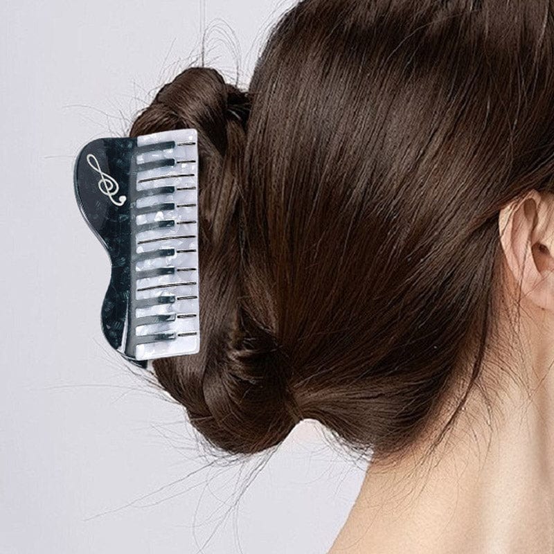 Medium Black Piano Hair Claw Clips | NueShiny & Bubbles Club