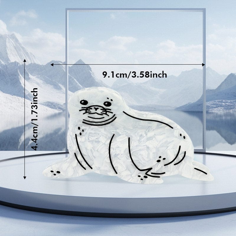 Medium White Seal Hair Claw Clips | NueShiny