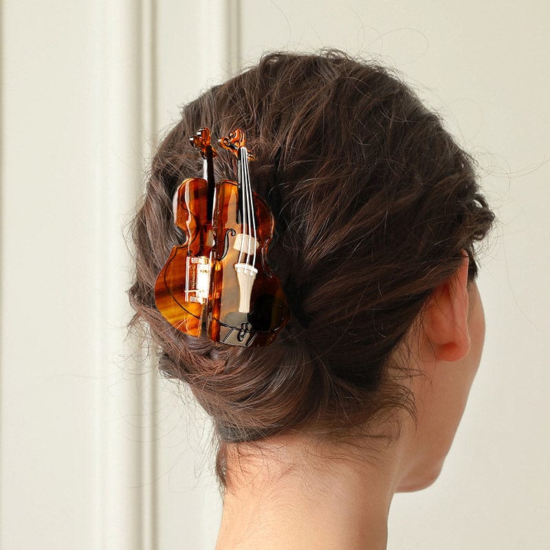 Large Tortoiseshell Violin Hair Claw Clips | NueShiny & Bubbles Club