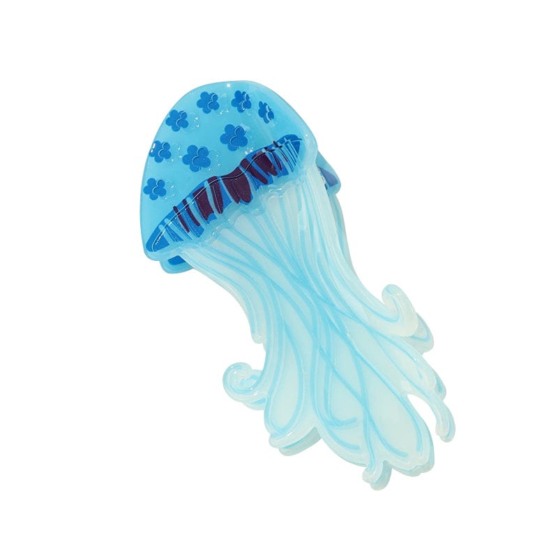 Medium Lake Blue Glowing Jellyfish Hair Claw Clips | NueShiny