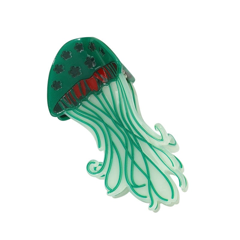 Medium Dark Green Glowing Jellyfish Hair Claw Clips | NueShiny