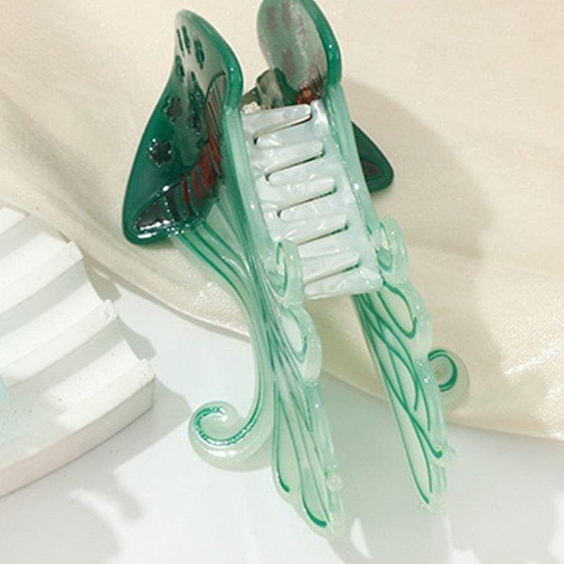 Medium Dark Green Glowing Jellyfish Hair Claw Clips | NueShiny