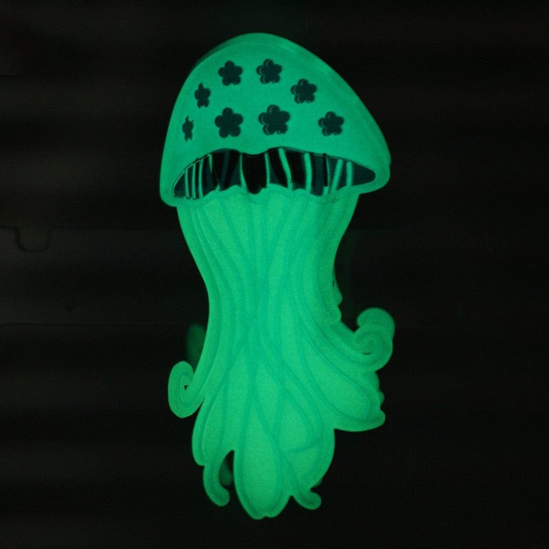 Medium Dark Green Glowing Jellyfish Hair Claw Clips | NueShiny