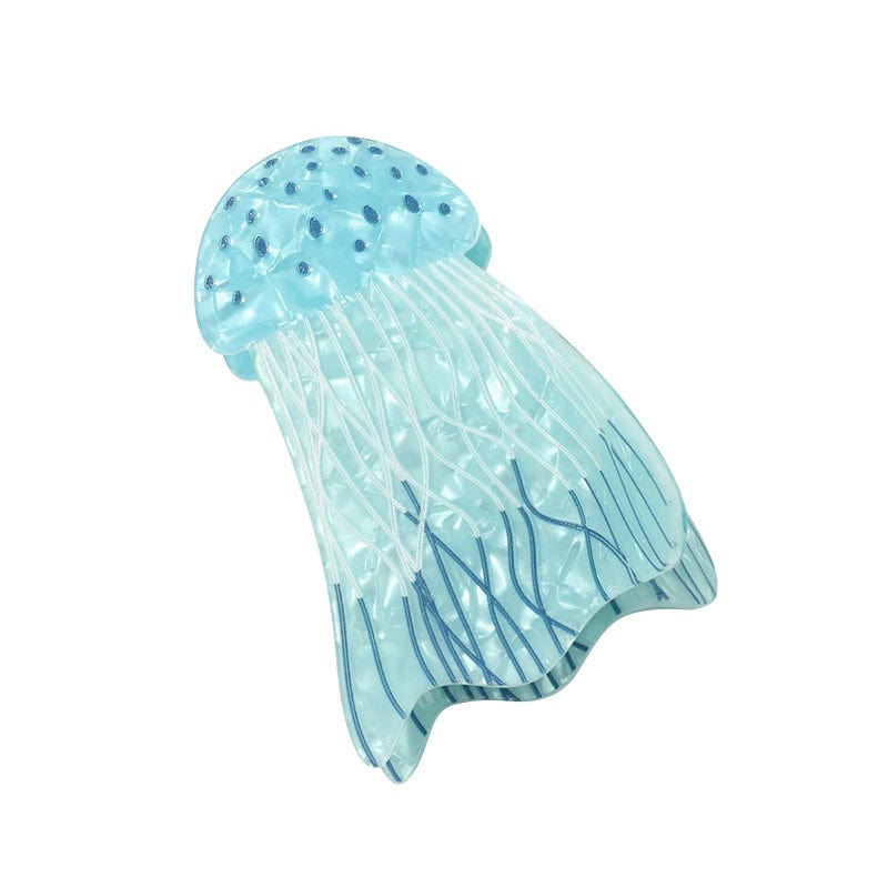 Medium Sky Blue Glowing Jellyfish Hair Claw Clips | NueShiny