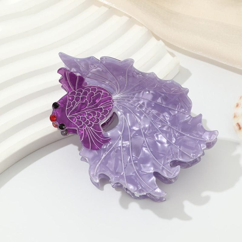 Medium Purple Fantail Goldfish Hair Claw Clips | NueShiny