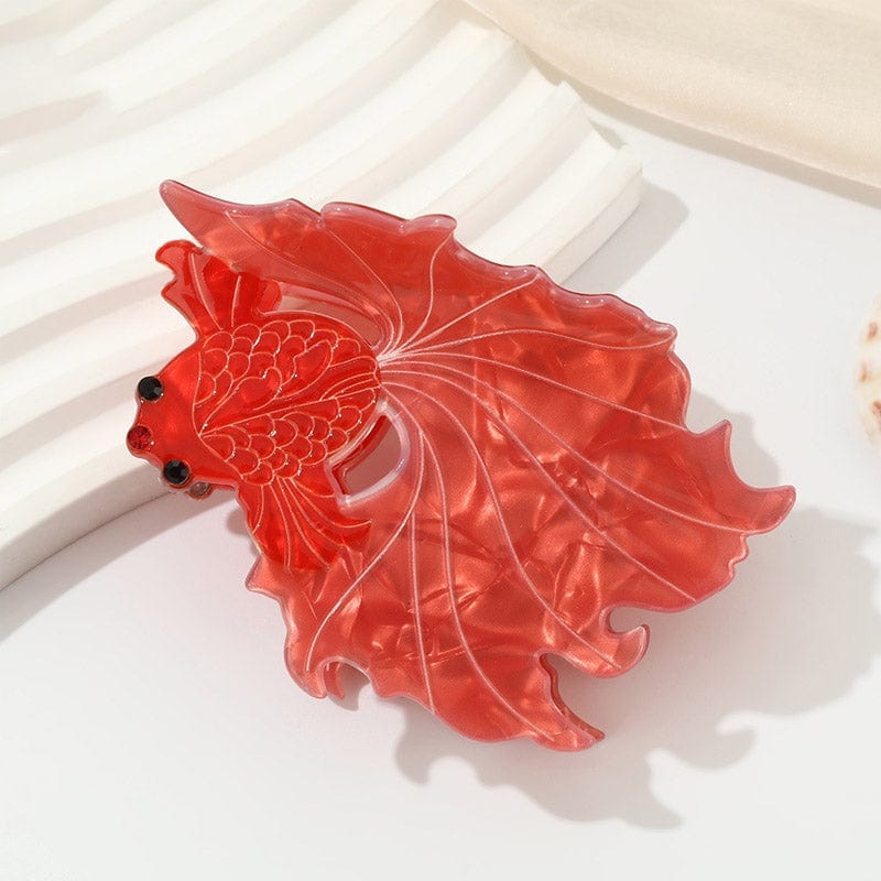 Medium Red Fantail Goldfish Hair Claw Clips | NueShiny