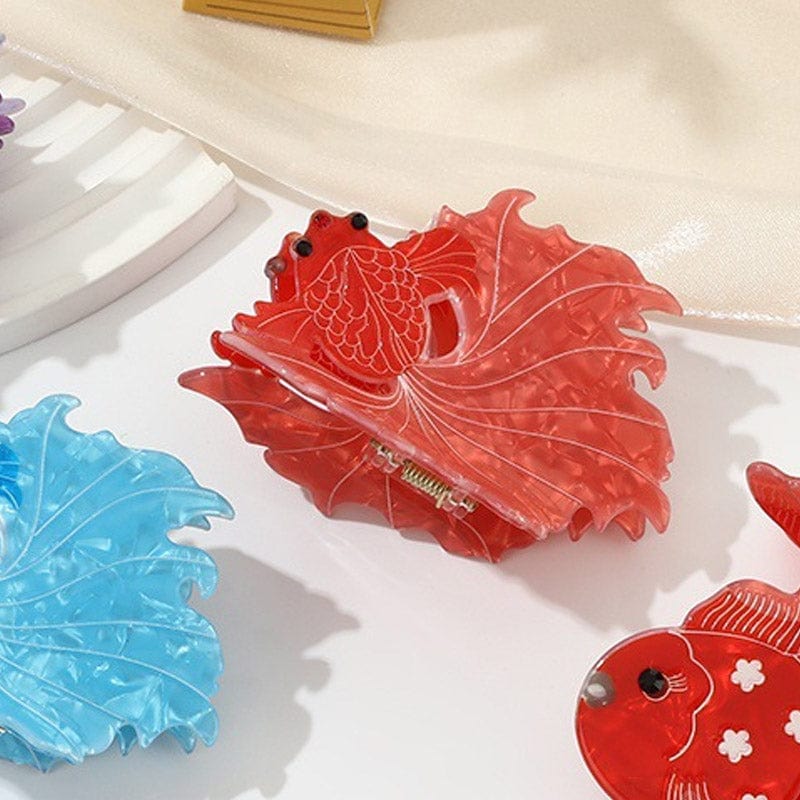 Medium Red Fantail Goldfish Hair Claw Clips | NueShiny
