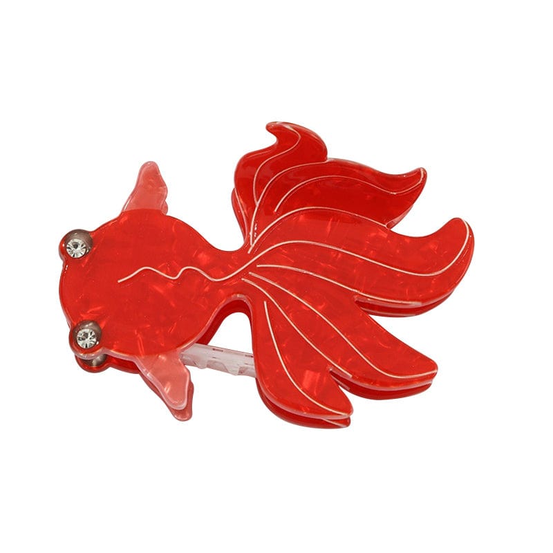 Medium Red Big-Eye Fish Hair Claw Clips | NueShiny