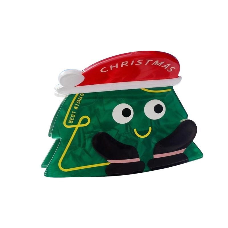 Medium Green Christmas Hat Hair Claw Clips | NueShiny