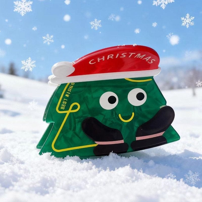 Medium Green Christmas Hat Hair Claw Clips | NueShiny