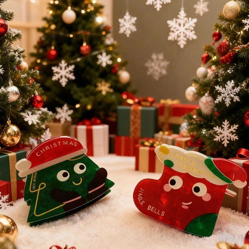 Medium Green Christmas Hat Hair Claw Clips | NueShiny