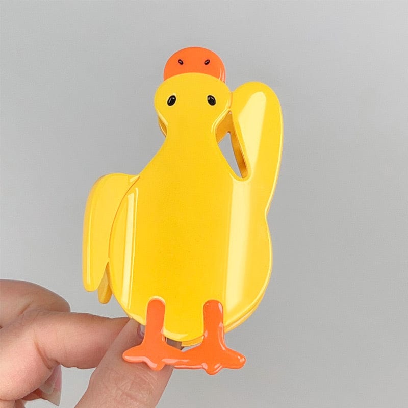 Medium Yellow Duck Hair Claw Clips | NueShiny