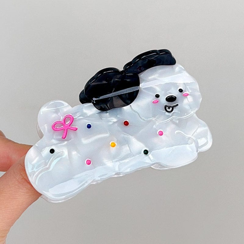 Medium Dotted Puppy Hair Claw Clips | NueShiny