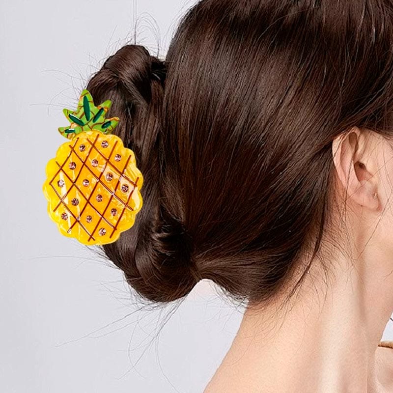 Medium Yellow Pineapple Hair Claw Clips | NueShiny