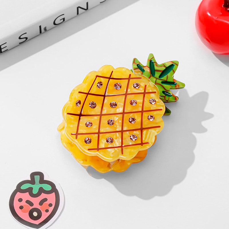 Medium Yellow Pineapple Hair Claw Clips | NueShiny