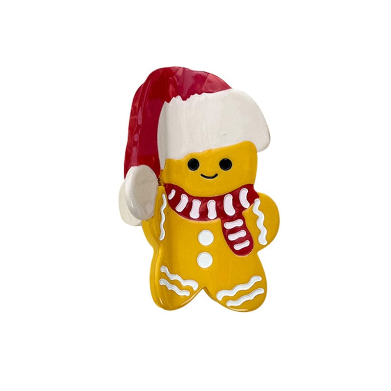 Medium Christmas Hat Gingerbread Man Hair Claw Clips | NueShiny