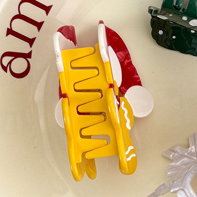 Medium Christmas Hat Gingerbread Man Hair Claw Clips | NueShiny