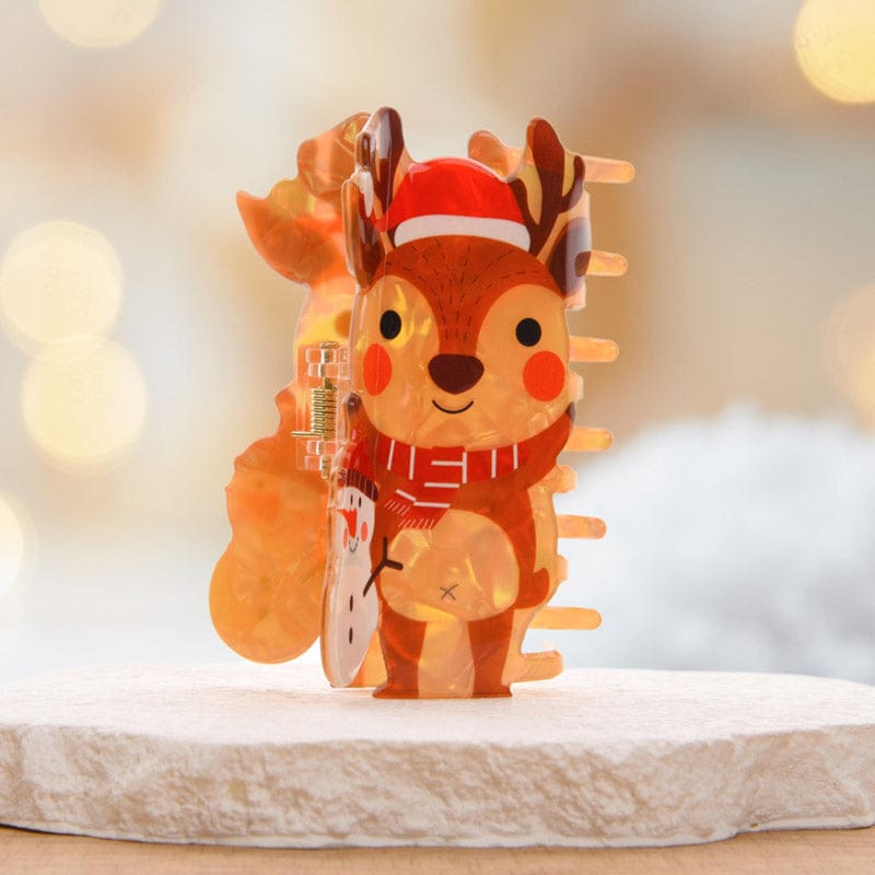 Medium Christmas Reindeer Hair Claw Clips | NueShiny