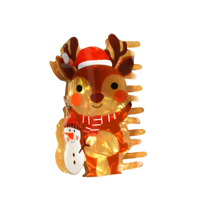 Medium Christmas Reindeer Hair Claw Clips | NueShiny