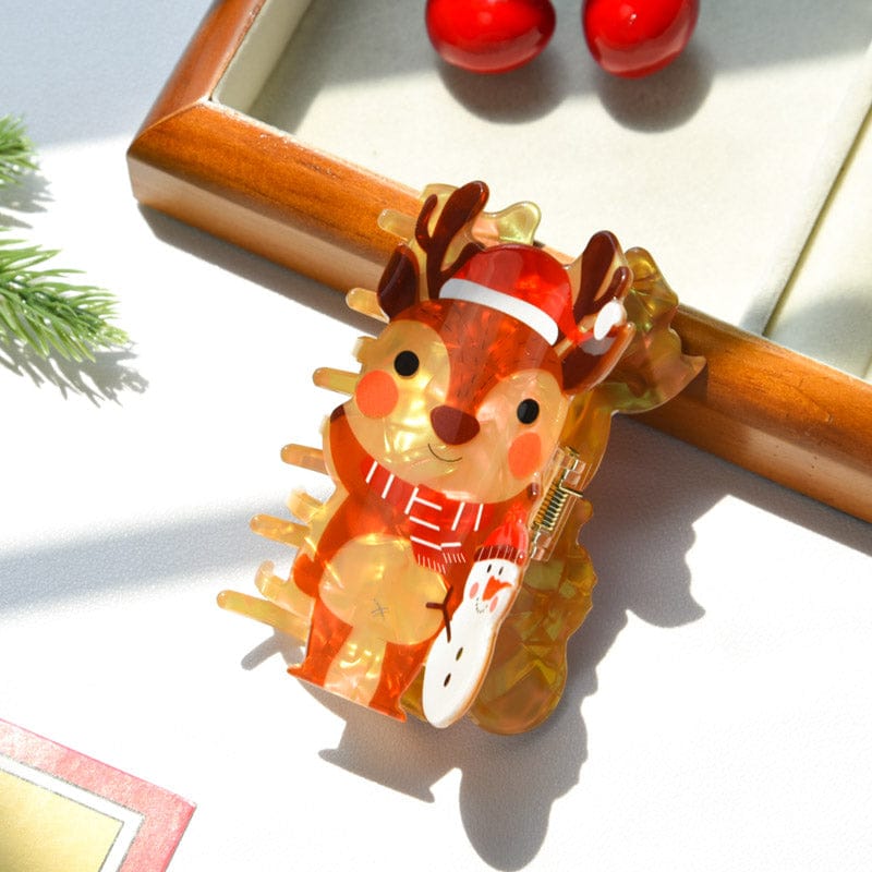 Medium Christmas Reindeer Hair Claw Clips | NueShiny