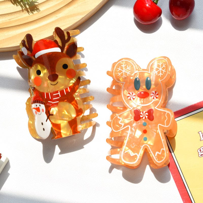 Medium Christmas Reindeer Hair Claw Clips | NueShiny