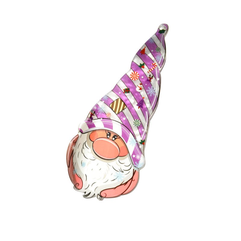 Large Purple Hat Santa Claus Hair Claw Clips | NueShiny