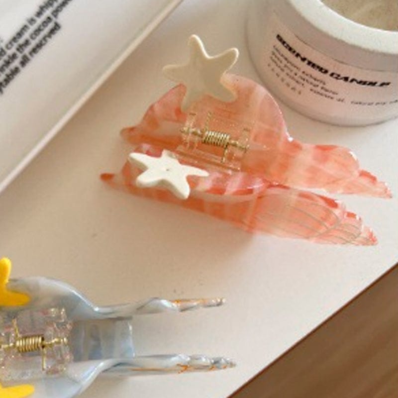 Medium Pink Conch Hair Claw Clips | NueShiny