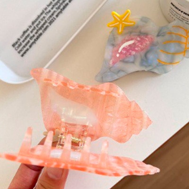 Medium Pink Conch Hair Claw Clips | NueShiny