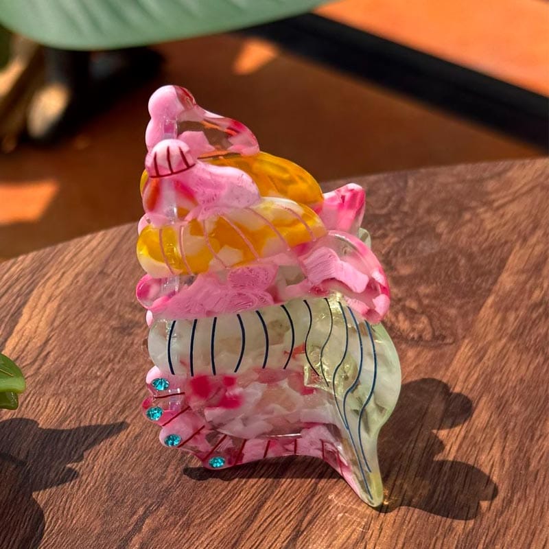 Small Diamond Colorful Conch Hair Claw Clips | NueShiny