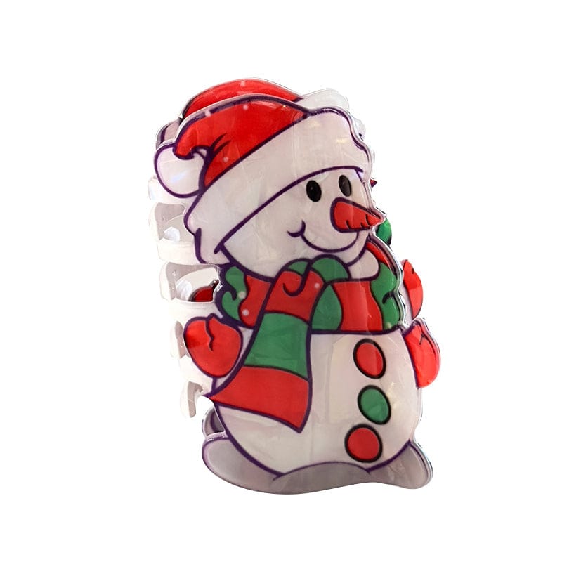 Medium Santa Hat Snowman Hair Claw Clips | NueShiny