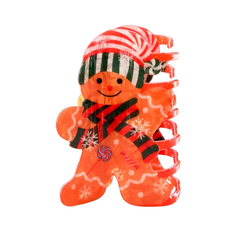 Medium Green Hat Gingerbread Man Hair Claw Clips | NueShiny