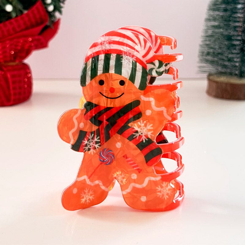 Medium Green Hat Gingerbread Man Hair Claw Clips | NueShiny