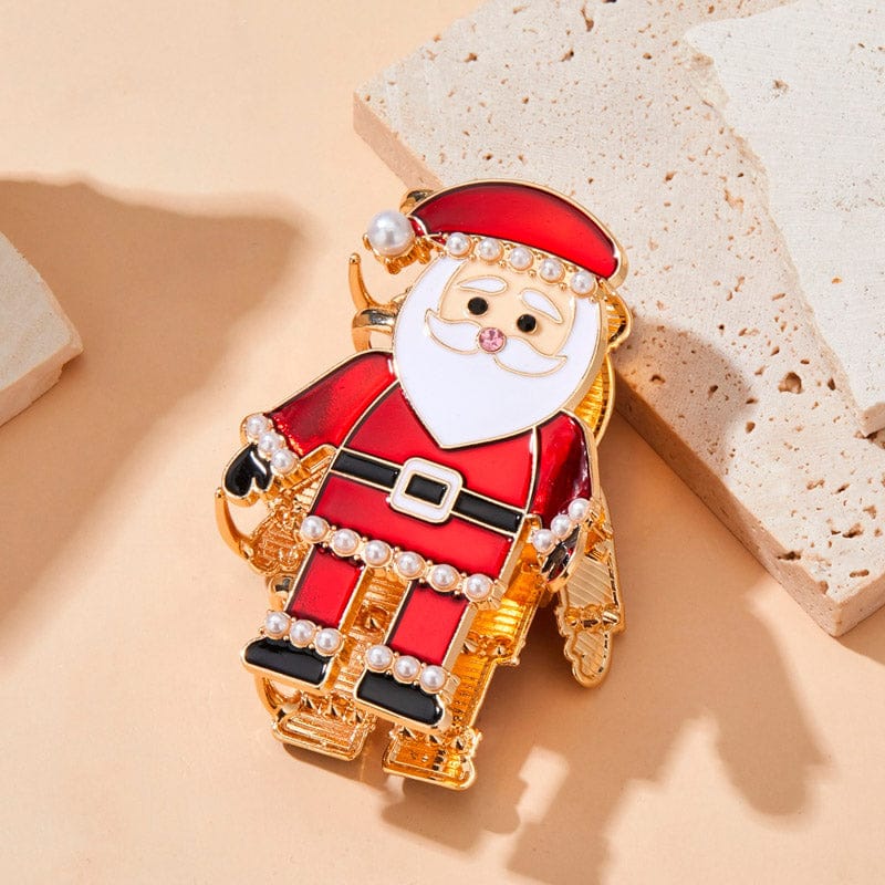 Medium Golden Santa Claus Hair Claw Clips | NueShiny