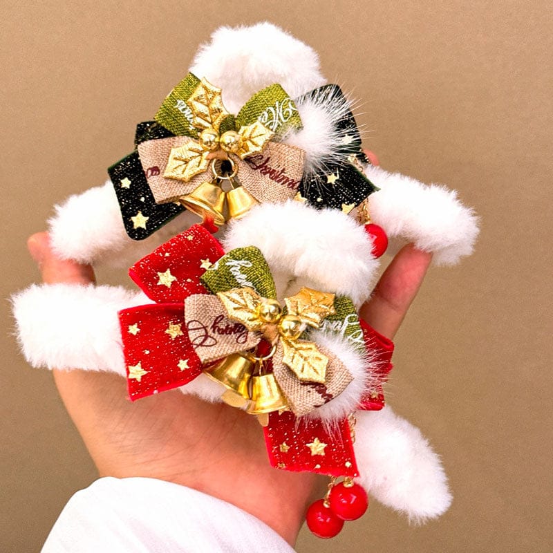 Jumbo Red Christmas Bells And Bows Hair Claw Clips | NueShiny