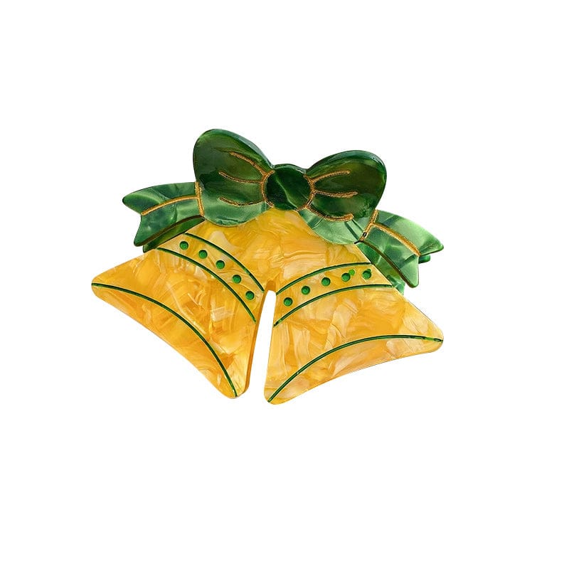 Medium Red Christmas Bells Hair Claw Clips | NueShiny