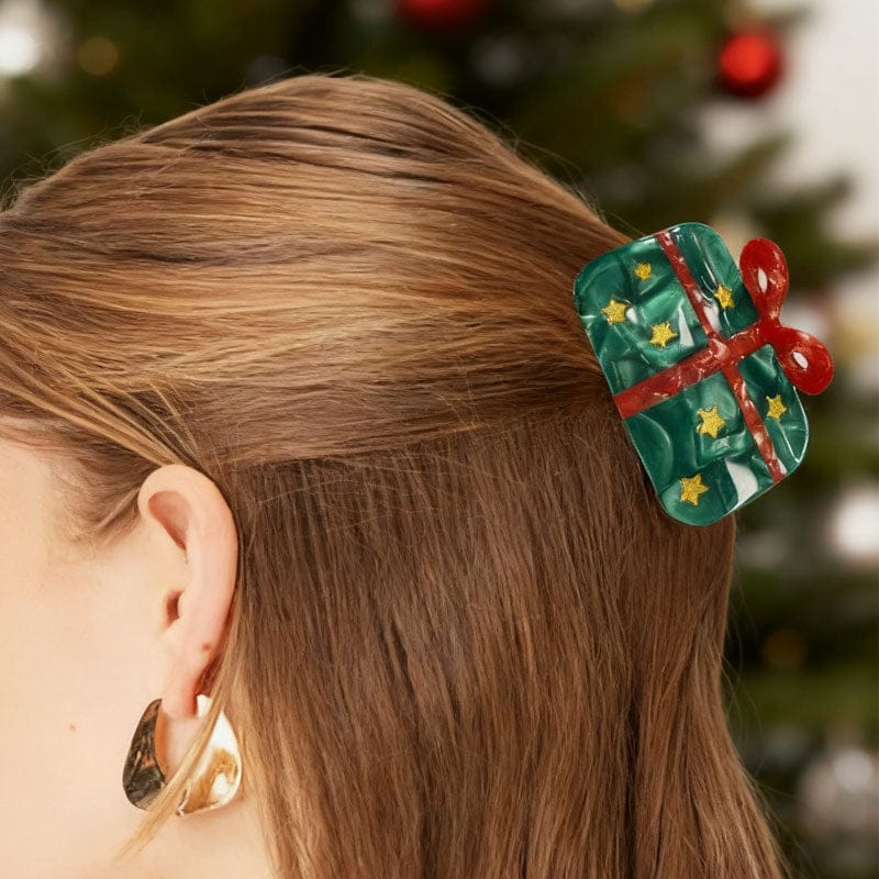Small Christmas Gift Boxes Hair Claw Clips | NueShiny