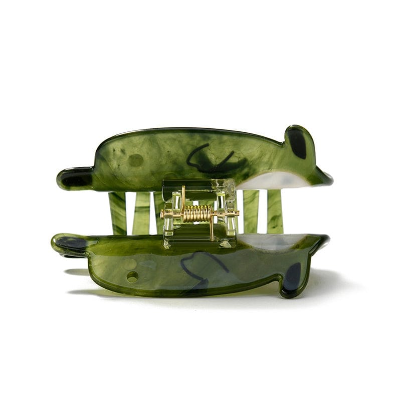 Medium Green Sheep Hair Claw Clips | NueShiny