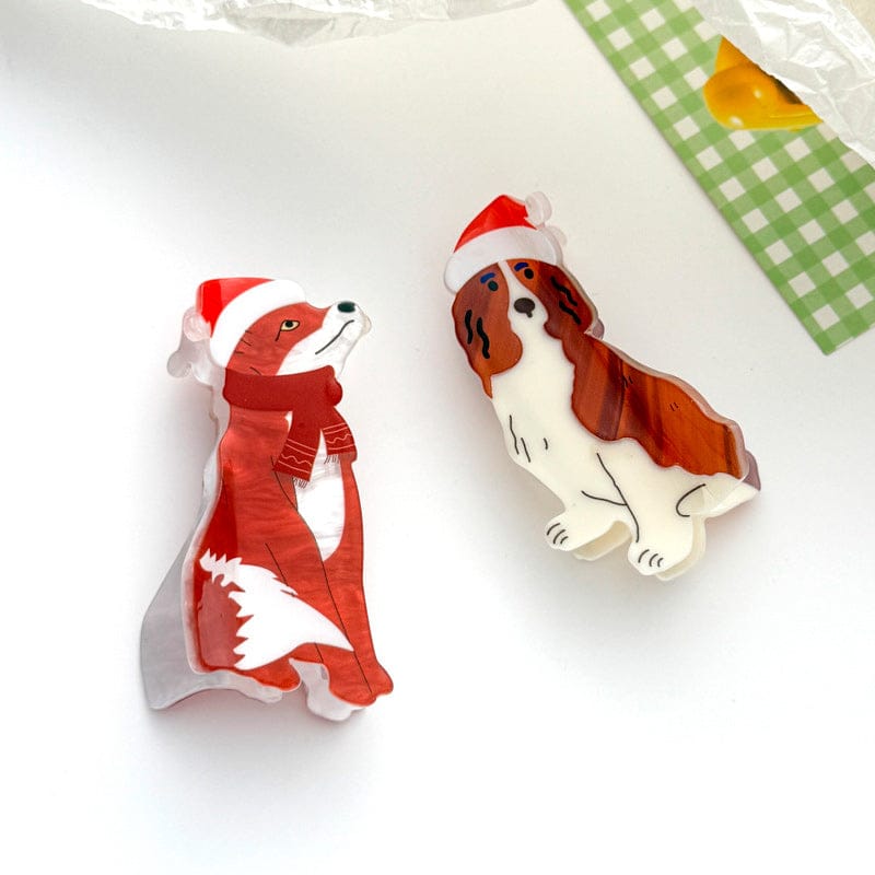 Medium  Santa Hat Fox Hair Claw Clips | NueShiny