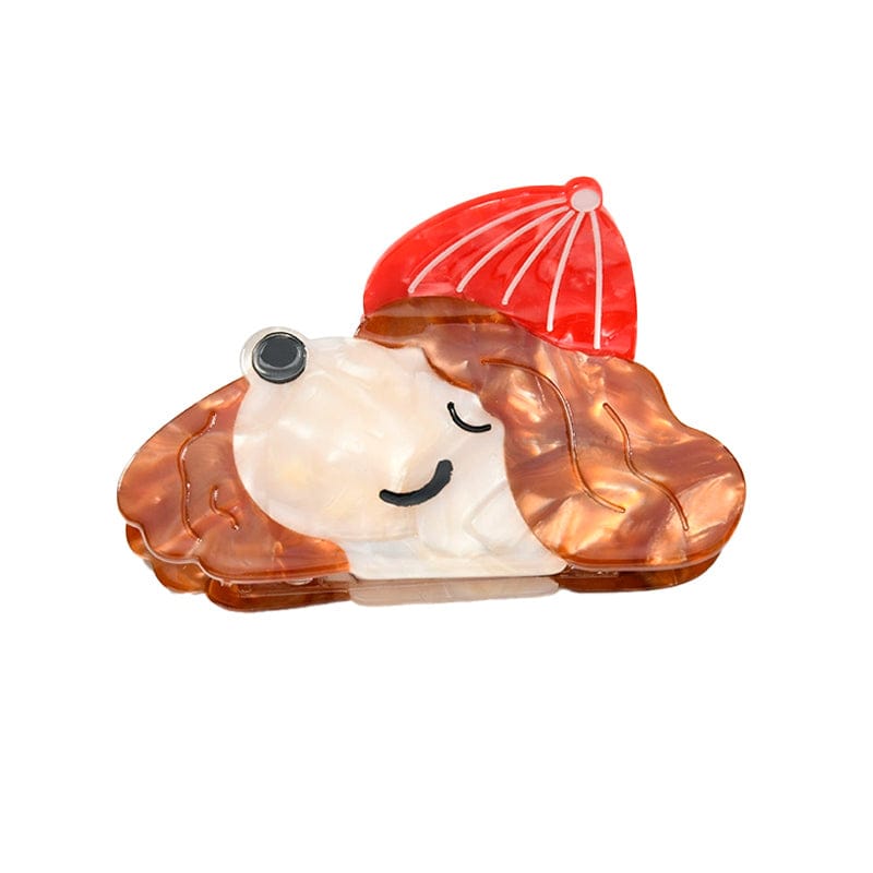 Medium Curly Haired Puppy Hair Claw Clips | NueShiny