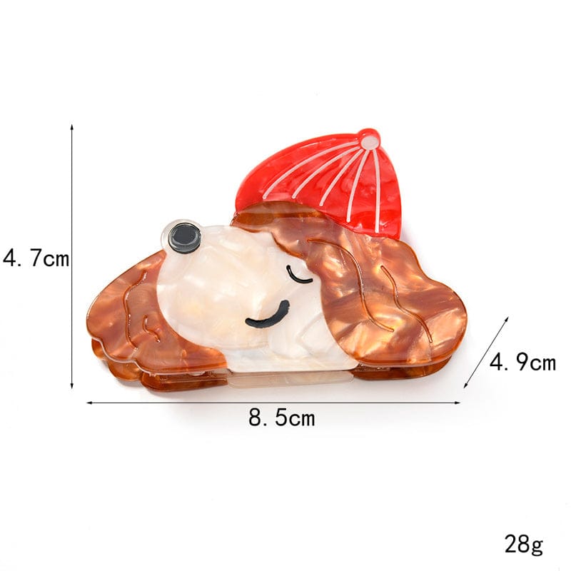 Medium Curly Haired Puppy Hair Claw Clips | NueShiny