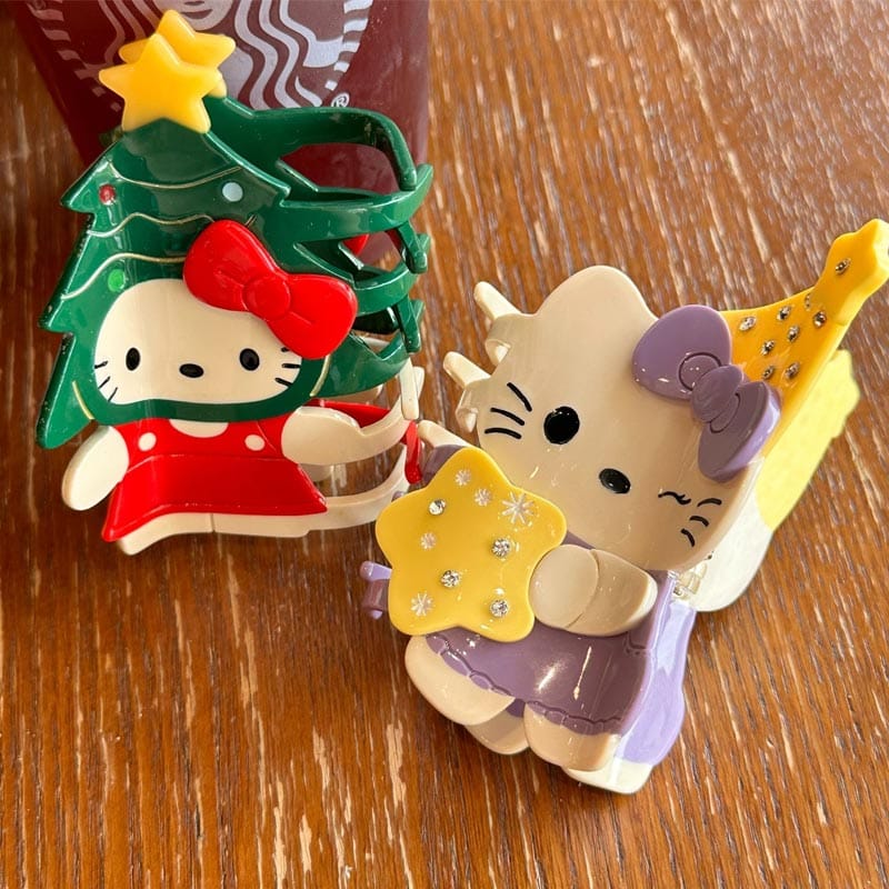 Medium Christmas Tree Kitty Hair Claw Clips | NueShiny