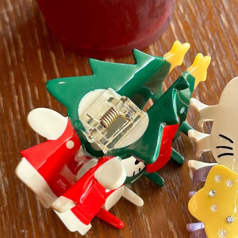 Medium Christmas Tree Kitty Hair Claw Clips | NueShiny