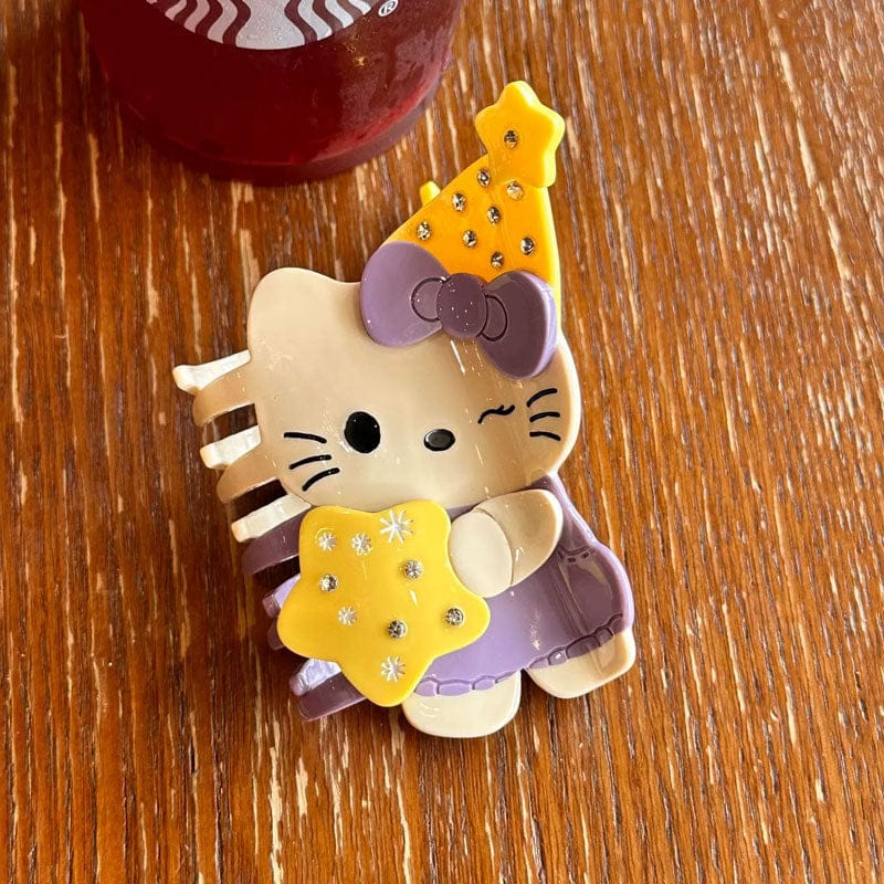 Medium Top Hat Kitty Hair Claw Clips | NueShiny