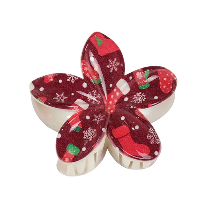 Medium Christmas Style Frangipani Hair Claw Clips | NueShiny